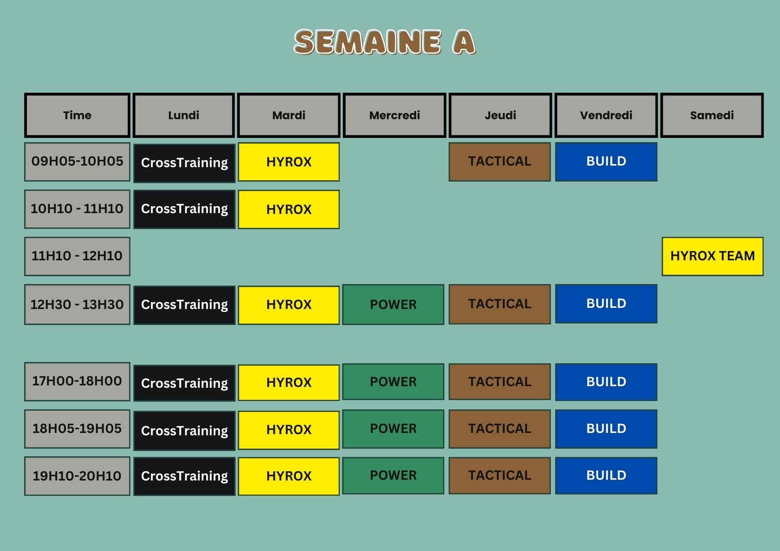 Planning Semaine 1