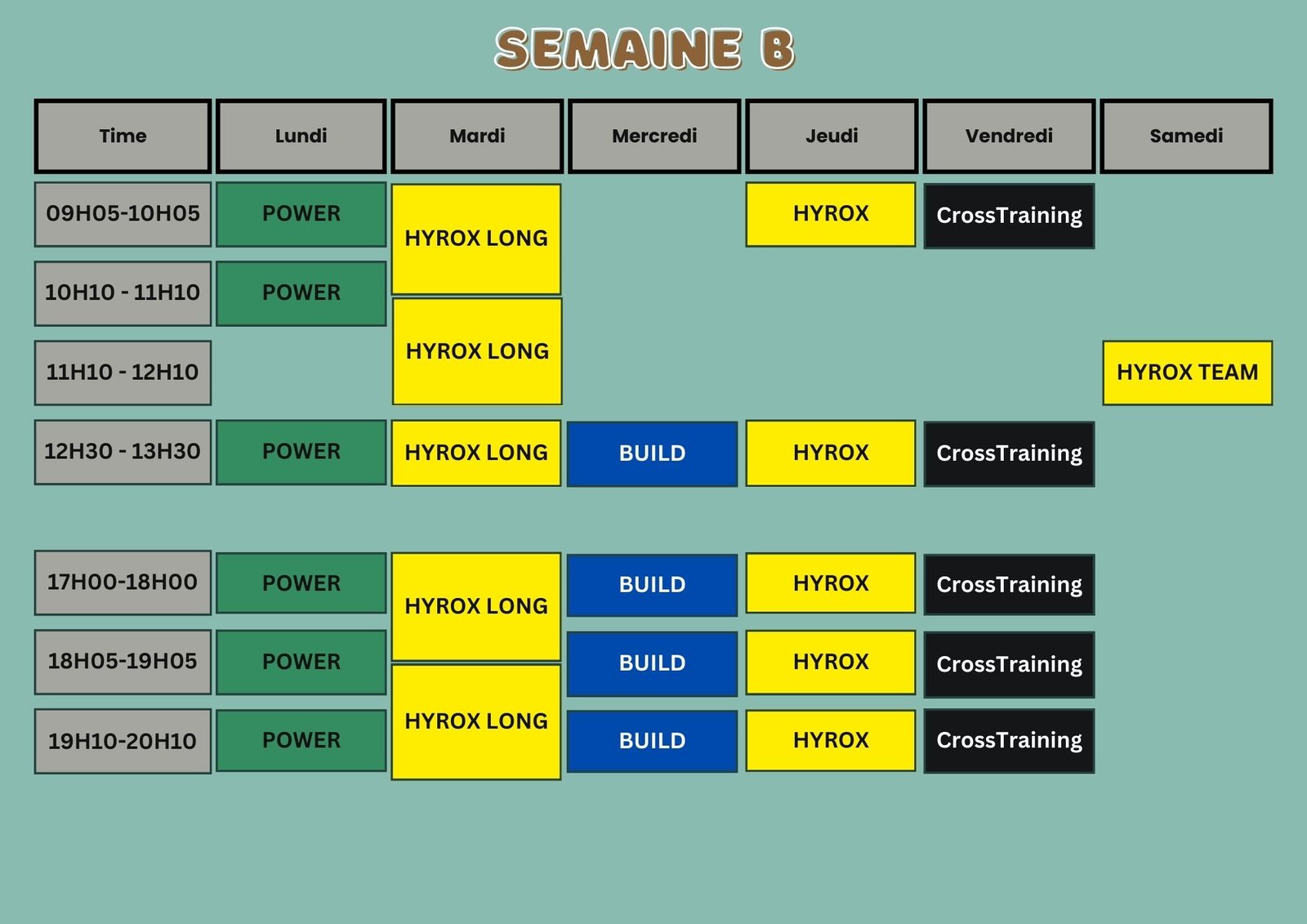 Planning Semaine 2
