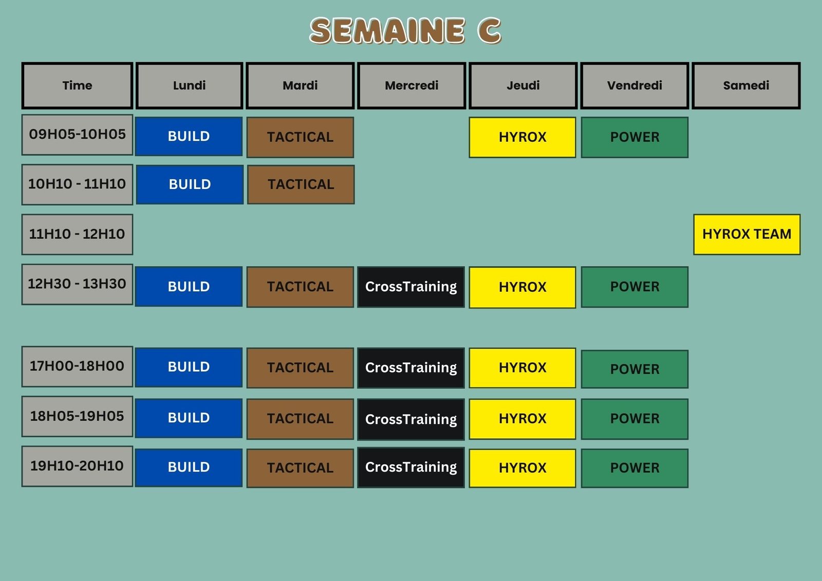 Planning Semaine 3